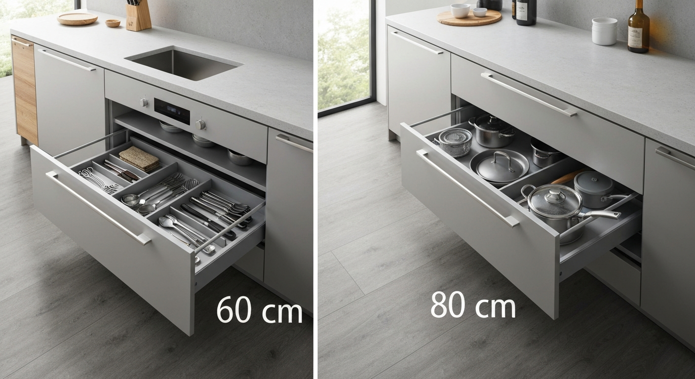 Szuflady w kuchni 60 czy 80 cm - jakie wybrać? 2